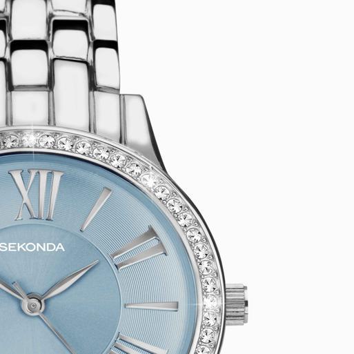 Sekonda Charlotte Ladies Watch | Silver Case & Alloy Bracelet with Blue Dial | 40478
